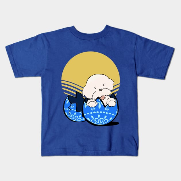 Dog in the Egg Kids T-Shirt by Cheeky BB